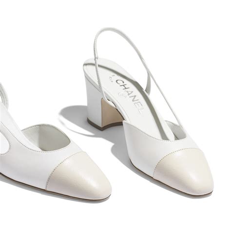 chanel slingbacks white|chanel style slingback flats.